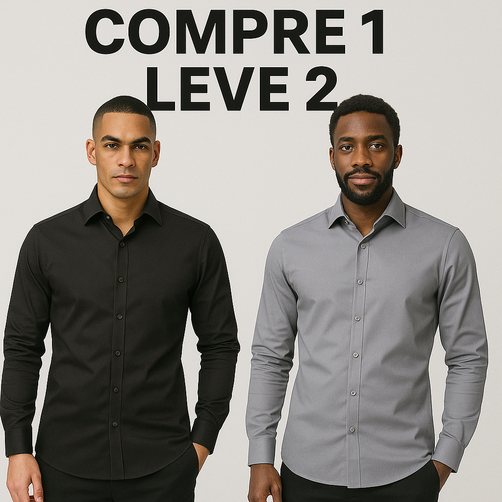 Camisa Social Milano Anti Amassado - Compre 1 Leve 2