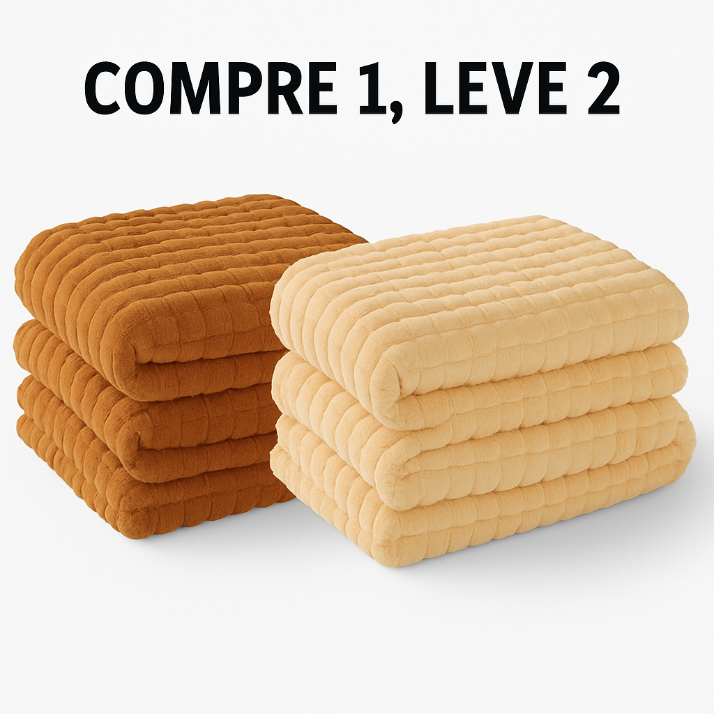 Cobertor Grosso Queen Fluffy Aveludado 320g/m² - Compre 1 e leve 2